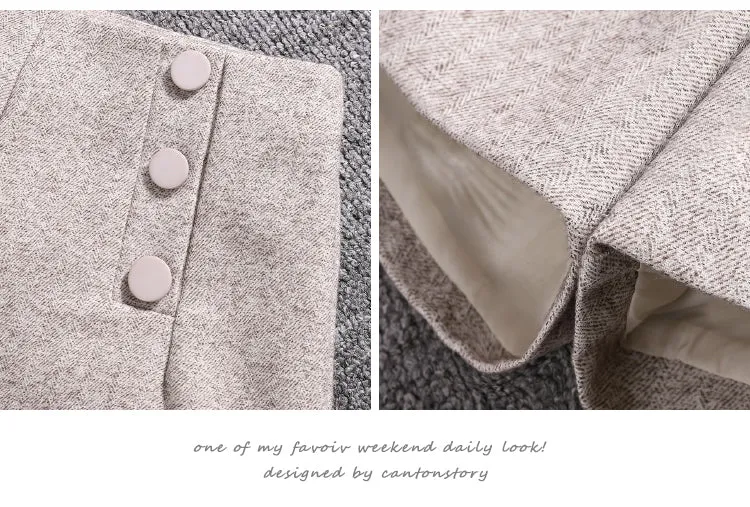 Wjczt Short Mujer Korean Woolen Shorts Women 2022 Winter Loose Wide Leg Shorts Feminino Autumn  Zipper Pocket Buttons Shorts 7435 50