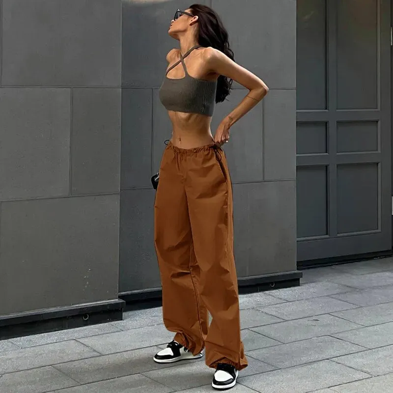 Women Pants Solid Baggy Wide Leg*