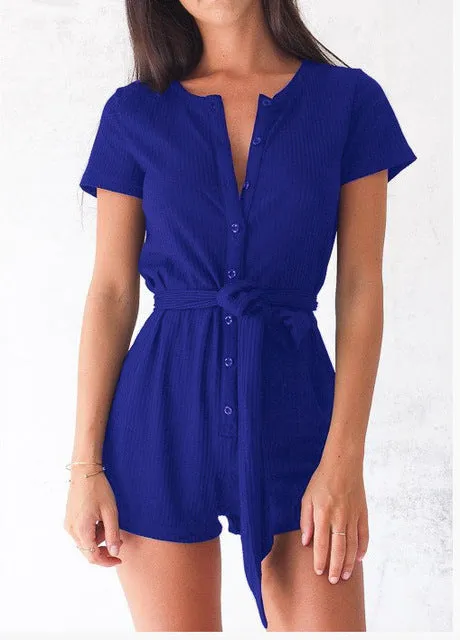 Women Single-breasted Casual Jumpsuit