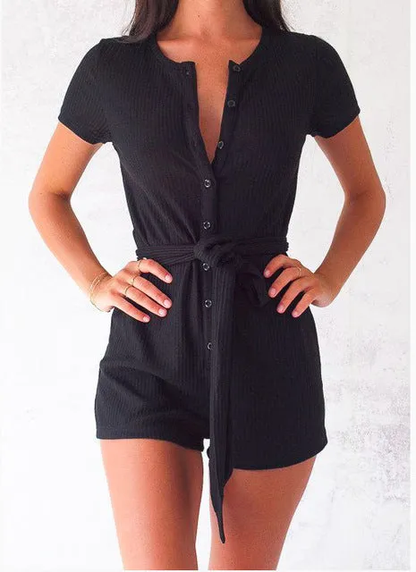 Women Single-breasted Casual Jumpsuit