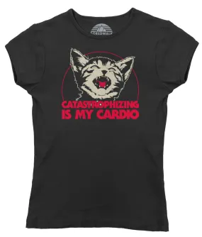 Women's Catastrophizing Is My Cardio Cat T-Shirt
