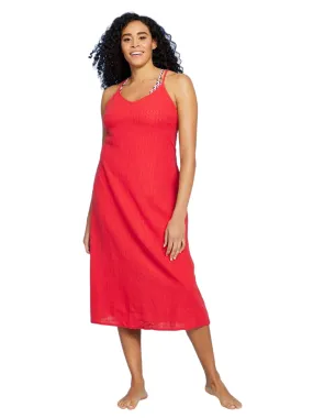 Women's Gauze Maxi Dress,Red