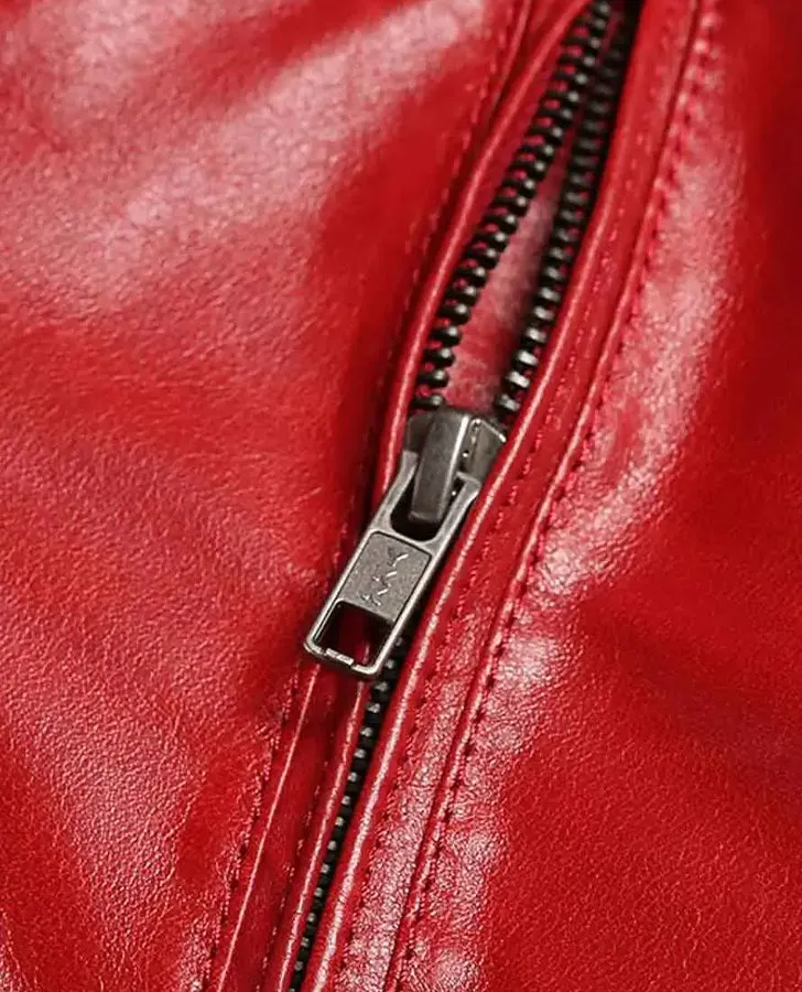 Women's Shearling Red Leather Jacket