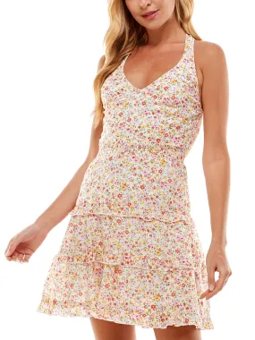 Women's Tiered Floral Printed Dress,Multi