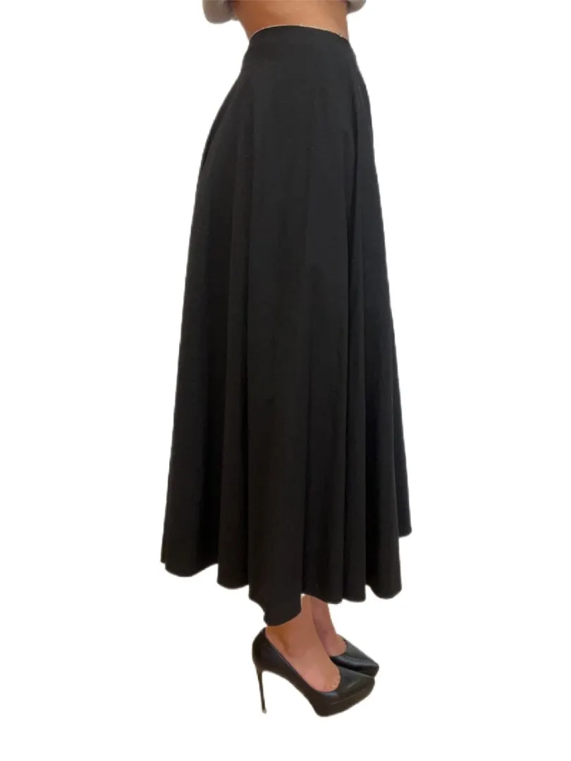 Y3 Black & White Yohji Midi Slit Skirt. Size: 1