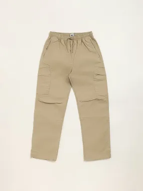 Y&F Kids Khaki Mid-Rise Trousers