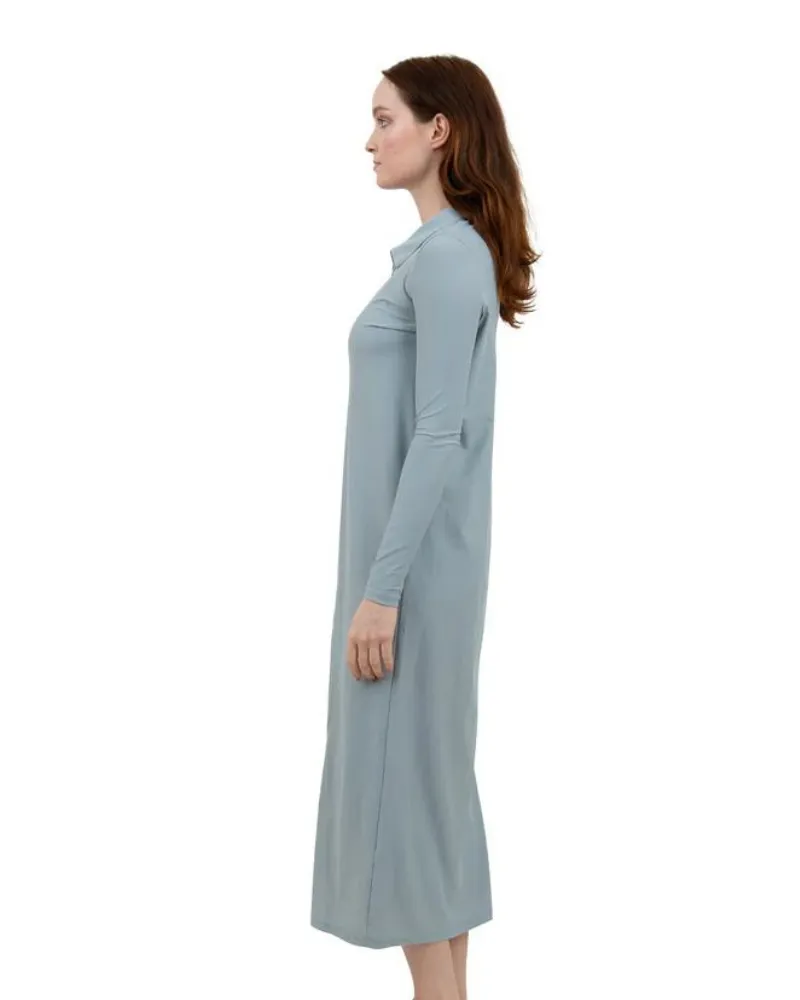 ZMD Grey Full Zip Maxi Swim Dress