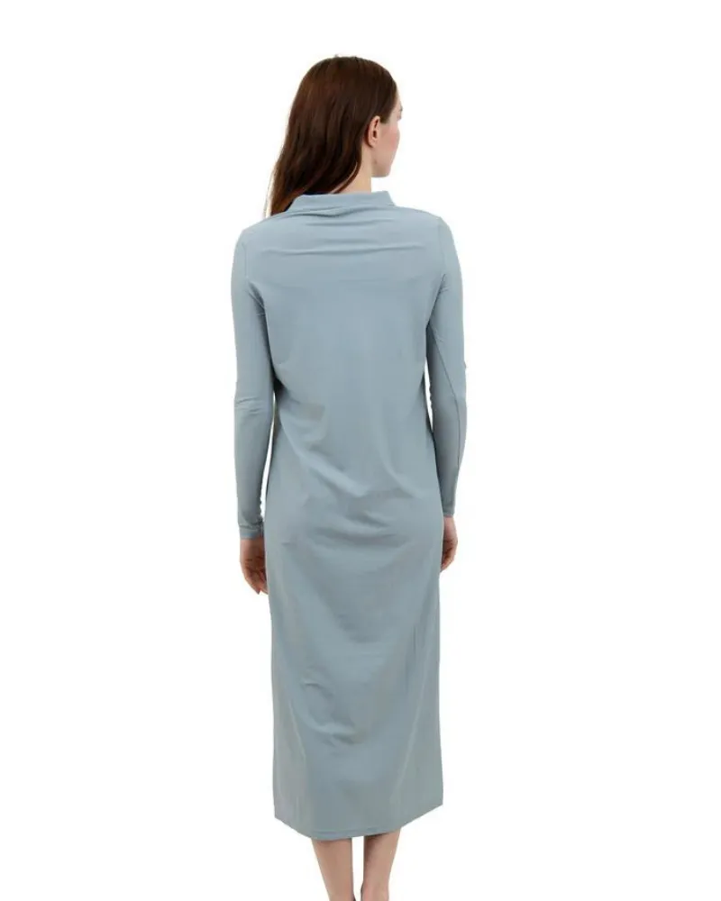 ZMD Grey Full Zip Maxi Swim Dress